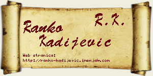 Ranko Kadijević vizit kartica